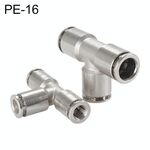 PE-16 LAIZE Connettore rapido pneumatico a T in rame nichelato