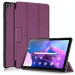 Per Lenovo Tab M10 10.1 3a generazione 3-Fold Magnetic Buckle Custer Texture Smart Tablet Case (Viola)