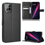 Per T-Mobile REVVL 6 Pro 5G Custodia per telefono in pelle con struttura a diamante (nera)