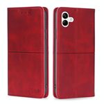 Per Samsung Galaxy A04 Custodia per cellulare in pelle magnetica orizzontale con struttura a mucca (rossa)