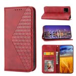 Per Sharp Aquos sense 4 4G/sense5G Cubic Grid Calf Texture Chiusura magnetica Custodia in pelle per telefono (rosso)