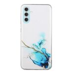 Custodia protettiva per telefono con foro preciso in TPU per Samsung Galaxy S23 5G con motivo marmo cavo (blu)