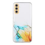 Per Samsung Galaxy S23+ 5G Custodia protettiva per telefono in TPU con motivo marmo cavo (giallo)