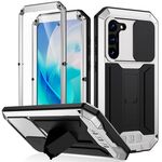 Per Samsung Galaxy S23 5G R-JUST Design per fotocamera scorrevole Life Custodia per telefono antiurto antipolvere impermeabile (argento)