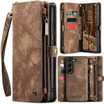 Per Samsung Galaxy S23+ 5G CaseMe 008 Custodia per telefono multifunzionale staccabile in pelle (marrone)