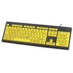 T801 104 tasti Special People Children Old Man Grandi lettere Tastiera cablata USB, lunghezza cavo: 1,38 m (giallo)