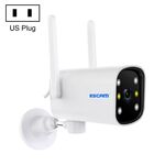 ESCAM PT301 3MP 1296P HD Telecamera IP PTZ wireless per interni IR Visione notturna AI Rilevazione umanoide Monitor CCTV di sicurezza domestica, Tipo di spina: Spina americana (bianca)