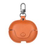 Custodia protettiva per auricolari in pelle per Huawei FreeBuds Pro 2 Business con gancio (marrone chiaro)