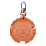 Custodia protettiva per auricolari in pelle per Huawei FreeBuds 4i / 5i Business con gancio (marrone chiaro)