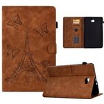 Per Samsung Galaxy Tab A 10.1 2016 T580 Custodia per tablet in pelle goffrata con torre (marrone)