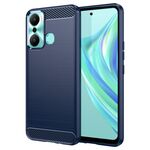 Per Infinix Hot 20 Riproduci custodia per telefono TPU in fibra di carbonio con trama spazzolata (blu)