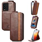 Per vivo iQOO 10 Porta carte di credito a portafoglio con giunzione verticale Custodia per cellulare in pelle (marrone)