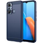 Per Infinix Hot 20i Custodia per telefono TPU in fibra di carbonio con trama spazzolata (blu)