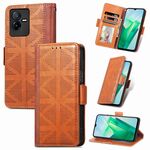 Custodia per cellulare a conchiglia in pelle con griglia per vivo T2X (marrone)
