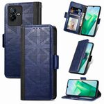 Custodia per cellulare a conchiglia in pelle con griglia per vivo T2X (blu)