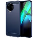 Per Infinix Note 12 2023 Custodia per telefono TPU in fibra di carbonio con trama spazzolata (blu)