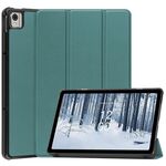 Per Nokia T21 Custer custodia per tablet in pelle con supporto a 3 pieghe in puro colore (verde)