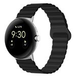 Per Google Pixel Watch Cinturino in silicone magnetico con fibbia inversa (nero)