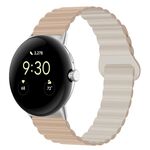 Per Google Pixel Watch Cinturino magnetico in silicone con fibbia inversa (Milk Tea Rock White)