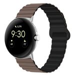 Per Google Pixel Watch Cinturino in silicone magnetico con fibbia inversa (cioccolato nero)