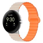 Per Google Pixel Watch Cinturino magnetico in silicone con fibbia inversa (Starlight Orange)