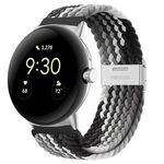 Per Google Pixel Watch cinturino in nylon con fibbia in metallo (grigio nero)
