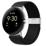 Per Google Pixel Watch cinturino in nylon con fibbia in metallo (nero)