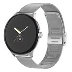 Per Google Pixel Watch Cinturino per orologio in metallo a maglia fine con fibbia Milano (argento)