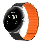 Per Google Pixel Watch Cinturino magnetico in silicone a due sezioni (nero arancione)