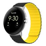 Per Google Pixel Watch Cinturino magnetico in silicone a due sezioni (nero giallo)