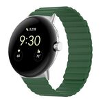 Per Google Pixel Watch Cinturino magnetico in silicone a due sezioni (verde militare)