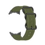 Per Google Pixel Watch Cinturino in nylon con fibbia nera a tre anelli (verde militare)