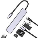 Hub USB C Adattatore multiporta USB C 7 in 1 con HDMI 100 W PD e lettore di schede SD/TF