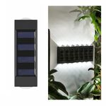 Lampada da parete solare NiMH a 2 LED Faretti a doppia testa impermeabili su e giù per esterni (luce bianca)