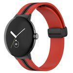 Per Google Pixel Watch Cinturino in silicone con fibbia pieghevole bicolore (rosso nero)