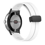 Per Google Pixel Watch Cinturino in silicone con fibbia pieghevole in tinta unita (nero bianco)