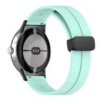 Per Google Pixel Watch Cinturino in silicone con fibbia pieghevole in tinta unita (nero verde menta)