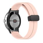 Per Google Pixel Watch Cinturino in silicone con fibbia pieghevole in tinta unita (nero rosa)