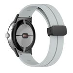 Per Google Pixel Watch Cinturino in silicone con fibbia pieghevole in tinta unita (nero grigio chiaro)