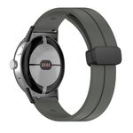 Per Google Pixel Watch Cinturino in silicone con fibbia pieghevole in tinta unita (nero grigio scuro)