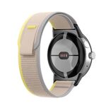 Per cinturino in nylon con connettore nero per cinturino per orologio Google Pixel (beige bianco)