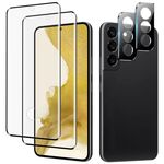 Per Samsung Galaxy S23 + 5G 2 pezzi Pellicola completa in vetro temperato con colla per bordi 3D con set di pellicole per lenti in alluminio da 2 pezzi, supporto per sblocco delle impronte digitali