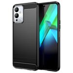 Per Infinix Note 12i Custodia per telefono TPU in fibra di carbonio con trama spazzolata (nero)