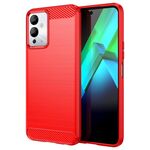 Per Infinix Note 12i Custodia per telefono TPU in fibra di carbonio con trama spazzolata (rosso)