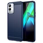 Per Infinix Note 12i Custodia per telefono TPU in fibra di carbonio con trama spazzolata (blu)