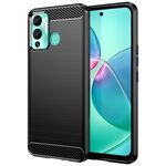 Per Infinix Hot 12 Play Custodia per cellulare TPU in fibra di carbonio spazzolata NFC (nera)
