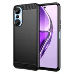 Per Infinix Hot 20S Custodia per telefono TPU in fibra di carbonio con trama spazzolata (nero)