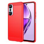 Per Infinix Hot 20S Custodia per telefono TPU in fibra di carbonio con trama spazzolata (rosso)