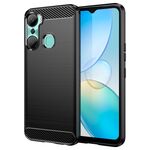 Per Infinix Hot 12 Pro Custodia per telefono TPU in fibra di carbonio con trama spazzolata (nero)