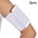 Bracciali elastici sportivi per borsa da braccio per cellulare da fitness all'aperto da 2 pezzi (bianco)
